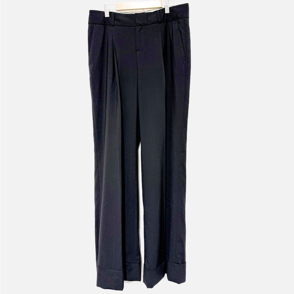 Banana Republic Women's Martin Fit Trouser Pants Wool Wide Leg Office Size 6